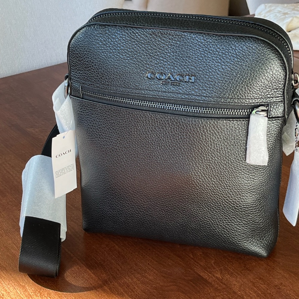 NWT Coach Black Leather Shoulder/Cross Body Bag